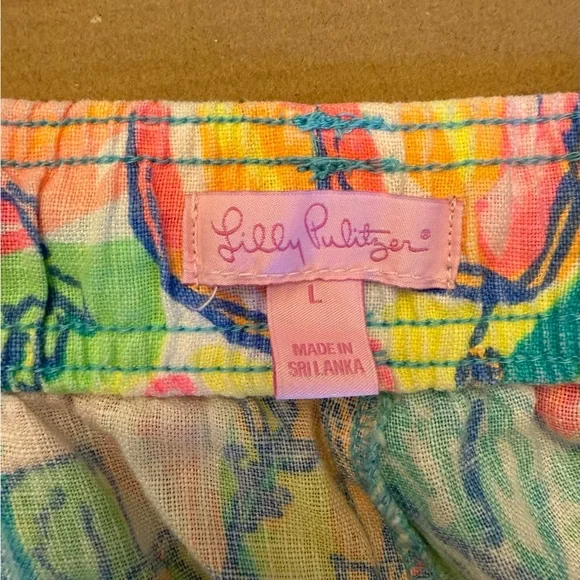 Lilly Pulitzer surf gypsy pull on linen women’s pants size large - Picture 2 of 4